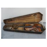 Vintage Strad Model 1930s Violin and Coffin Case with bow
