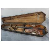 Vintage Strad Model 1930s Violin and Coffin Case with bow