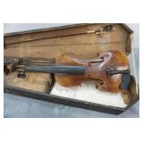 Vintage Strad Model 1930s Violin and Coffin Case with bow