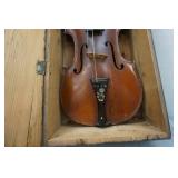 Vintage 1900s Guinneri Model Violin and Coffin Case with bow
