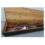 Vintage 1900s Guinneri Model Violin and Coffin Case with bow