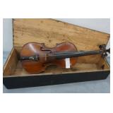 Vintage 1900s Guinneri Model Violin and Coffin Case with bow