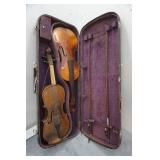 Vintage 1920s Strad Model Violins and Double Violin Case with Bows