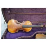 Vintage 1920s Strad Model Violins and Double Violin Case with Bows