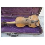 Vintage 1920s Strad Model Violins and Double Violin Case with Bows