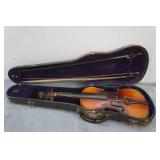 Vintage 1940s Strad Model Full Size Violin and Case with Bows
