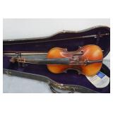 Vintage 1940s Strad Model Full Size Violin and Case with Bows