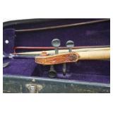 Vintage 1940s Strad Model Full Size Violin and Case with Bows