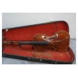 Vintage 1930s Guinneri Model Full Size Violin and Case with Bow
