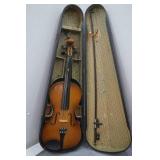 Vintage 1940s Strad Model Full Size Violin and Case with Bow