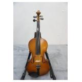 Vintage 1940s Strad Model Full Size Violin and Case with Bow