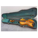 Vintage 1960s Student Model Full Size Violin and Case with Bow
