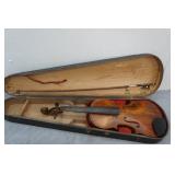 Vintage 1920s Guinneri Model Full Sized Violin and Case with Bow