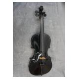 1960s Student Model Full Size Black Violin with Case & Bow