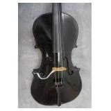 1960s Student Model Full Size Black Violin with Case & Bow