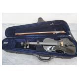 1960s Student Model Full Size Black Violin with Case & Bow