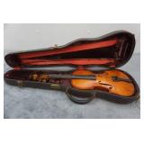 Vintage 1930s Full Size Violin and Case with Bow