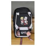 Brand New Anime Styled Black Back Pack with 4 Characters