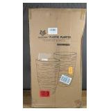 Brand New Worth Garden 21" High Tall Planters 2pk Round Black Flower Pots For Outdoor Plants or Trees $99.99