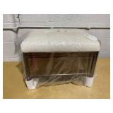 Woodspring Cane Base Ottoman Dark Walnut/Cream - Threshold Designed with Studio McGee