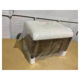 Woodspring Cane Base Ottoman Dark Walnut/Cream - Threshold Designed with Studio McGee