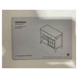 Windham Wood Top Kitchen Island Off-White - Threshold: Pine & Rubberwood Frame