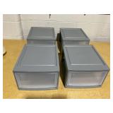 4PCS IRIS USA, 6QT Plastic Storage Modular Stacking Drawers