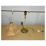 Table Lamp with Tapered Rattan Shade Gold - Threshold