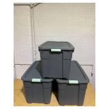 3PCS 45gal Latching Storage Tote - Brightroom: Portable Plastic Container with Lid