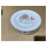 4PCS American Atelier, Round, Christmas Twig Cream Ceramic Dinner Plates