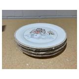 4PCS American Atelier, Round, Christmas Twig Cream Ceramic Dinner Plates