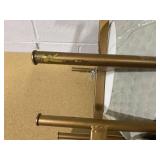 Gray Honeycomb Metal Cachepot Planters with Gold Stands