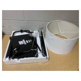 Etagere Power Source Shelf Floor Lamp Black Metal/Wood - Threshold