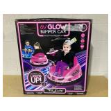 6V Pink Glow Bumper Car, Battery Powered Ride on for Children by Flybar, Ages 1.5+, 66lbs