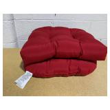 2PCS Pillow Perfect Monti Chino Solid Indoor/Outdoor Wicker Patio Seat Cushion Reversible