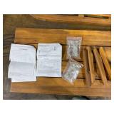 2PCS Edwin Outdoor Acacia Wood Loveseat and Coffee Table Set with Cushions