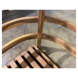 2PCS Edwin Outdoor Acacia Wood Loveseat and Coffee Table Set with Cushions