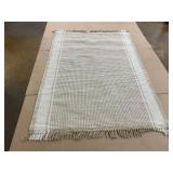 Wide Border Stripe Handmade Woven Area Rug Tan/Cream - Hearth & Hand with Magnolia
