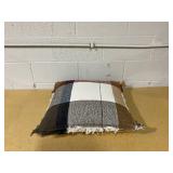 Oversized Woven Plaid Square Throw Pillow Brown/Cream/Red Threshold Studio McGee