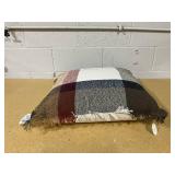 Oversized Woven Plaid Square Throw Pillow Brown/Cream/Red Threshold Studio McGee