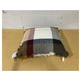 Oversized Woven Plaid Square Throw Pillow Brown/Cream/Red Threshold Studio McGee