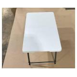 4 Feet Foldable Table Adjustable Height with Built in Handle, Steel Legs | Heavy Duty Portable | Perfect for Party, Dining, Wedding, Events, Picnic Indoor, Outdoor, Camping, Utility, Temporary