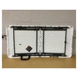 4 Feet Foldable Table Adjustable Height with Built in Handle, Steel Legs | Heavy Duty Portable | Perfect for Party, Dining, Wedding, Events, Picnic Indoor, Outdoor, Camping, Utility, Temporary