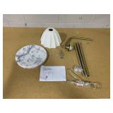 61" Fluted Ceramic Floor Lamp with Marble Base - Hearth & Hand with Magnolia