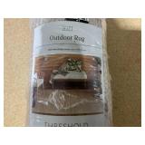 Natural Woven Rectangular Braided Outdoor Rug Heathered Cream - Threshold