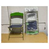 LOT OF 2 Kate Spade New York Folding Chair - Green & Navy