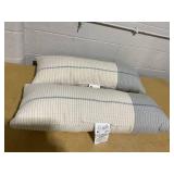 14"x36" Color Block Decorative Lumbar Throw Pillow Tan/Blue - Hearth & Hand with Magnolia