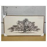 47" x 24" Pen and Ink Tree Framed Wall Canvas - Threshold: Digital Art Nature Scene, Polystyrene Frame