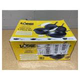 4PCS Lodge Cast Iron Seasoned Set with Skillet, Griddle & Dutch Oven