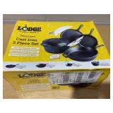 4PCS Lodge Cast Iron Seasoned Set with Skillet, Griddle & Dutch Oven